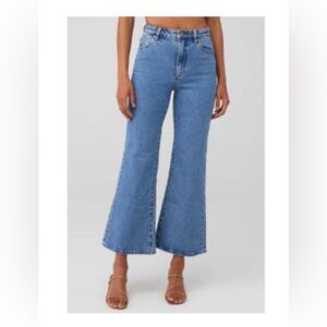 Rollas east coast crop flare jeans, high rise